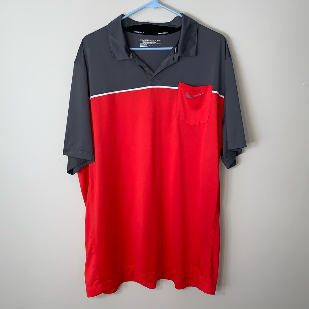 Men’s Nike Red and Gray Polo 2XL